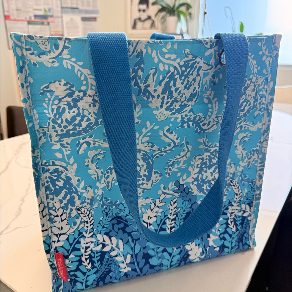 Lilly Pulitzer Blue and White Patterned Tote